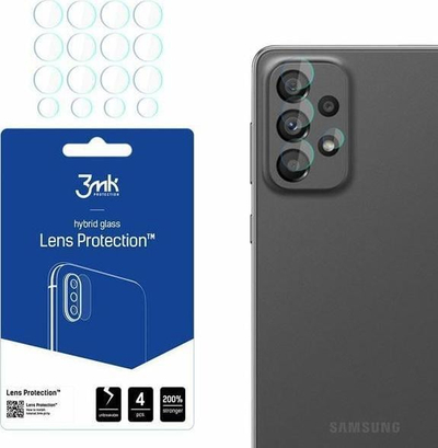 Mbrojtës kamerë 3MK Lens Protect për Samsung Galaxy A73 5G, set 4 copë, transparent