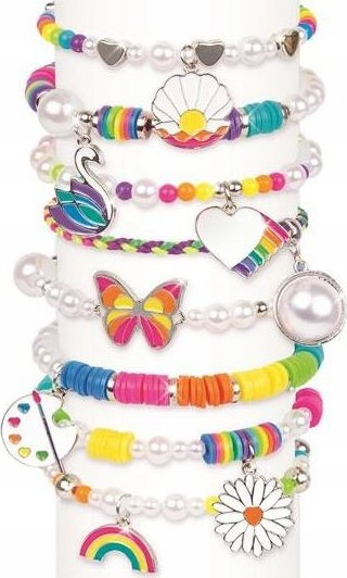 Set bizhuterish Make It Real Rainbows &amp; Pearls, 8 byzylykë për t’i bërë vetë, 598 pjesë, për kalamaj 8+