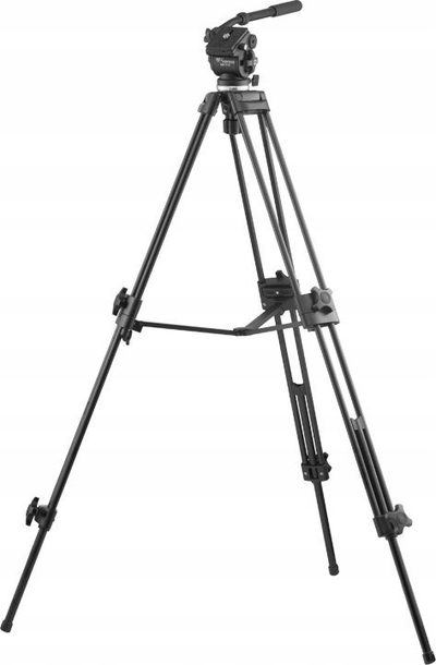 Tripod video Freepower 13356234, kokë fluide, alumini, i zi
