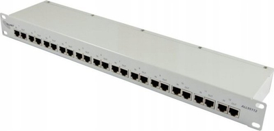 Panel mbrojtës rrjeti ALLNET ALL95112, 12 porta Ethernet, PoE deri 90W, montim në shinë DIN ose mur