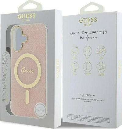 Mbulesë telefoni Guess GUHMP16MH4STP, iPhone 16 Plus 6.7", MagSafe, rozë