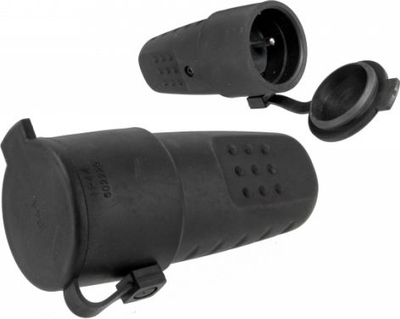 Prizë portative gome Pawbol LUX D.3157L, 16A, 250V, IP44, e zezë