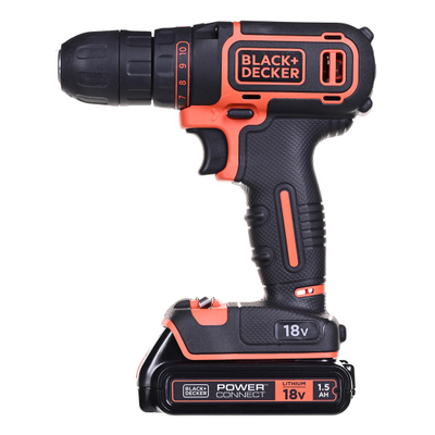 Trapano vidhosës Black&Decker BDCDC18B, 18V, 2x1.5Ah, portokalli
