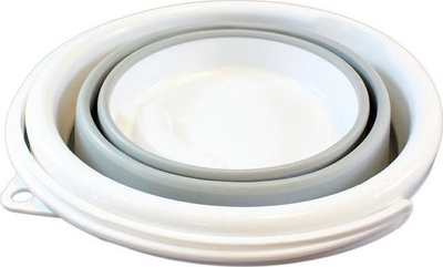 Kovë palosëse Silicone Bucket, 5L, silikon, bardh e gri