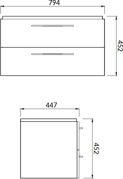 Mobilje banjoje Cersanit Lara S801-338-DSM, me lavaman 45x79x45 cm, 2 sirtarë, e bardhë
