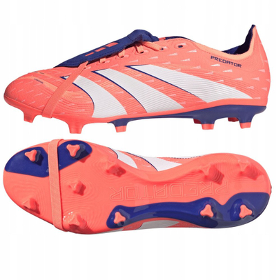 Këpucë futbolli Adidas Predator League për fushë të thatë, me gjuhë që paloset, portokalli