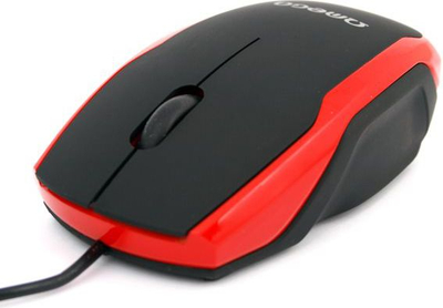 Mouse optik Omega OM-072, 800 DPI, USB, i zi me të kuqe