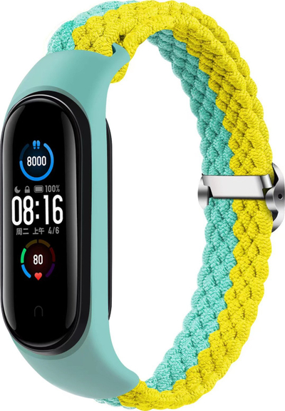 Rrip najloni i gërshetuar për Smart Band M3 M4 M5 M6, unisex, mint e verdhë