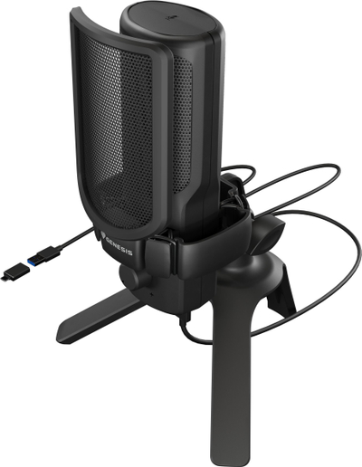 Микрофон Genesis Radium 250, кондензаторски, со RGB осветлување, црн