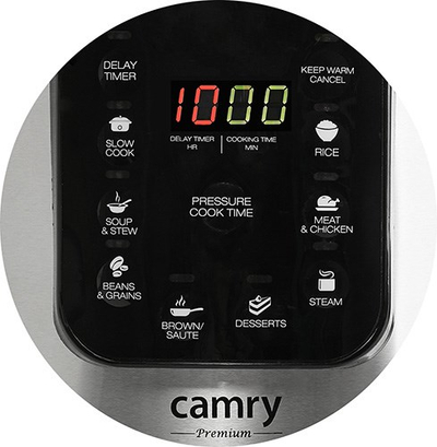 Tenxhere me presion elektrike Camry CR 6409, 6L, multifunksionale, gri