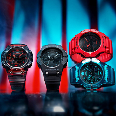 Orë dore për meshkuj Casio G-Shock GA-B001, e kaltër