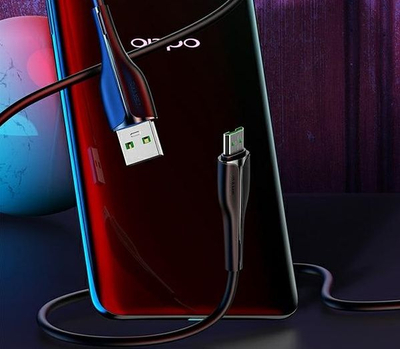 Kabllo USB USAMS SJ375, MicroUSB, 4A karikim i shpejtë, 1m, e zezë