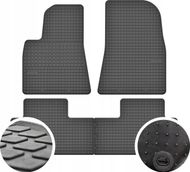 Tapete gome makine Tesla Model 3, set 4 copë, me stopper, i zi