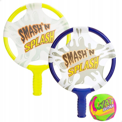 Set tenisi uji AquaWorld Smash N Splash, 2 raketa, top ujor, shumëngjyrësh