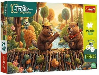 Puzzle Trefl Trefliki U bobra, 160 copë, 41 x 27.5 cm, shumëngjyrëshe