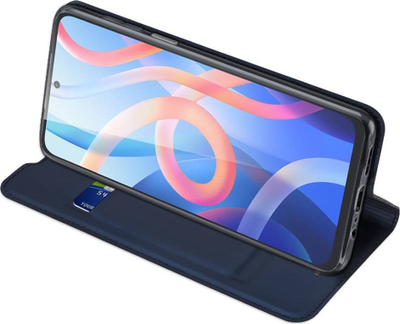 Mbulesë telefoni Dux Ducis Skin Pro për Poco M4 Pro 5G, me xhep kartash, boçe për stand, blu e errët
