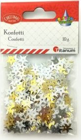 Konfeti dekorative Titanum Confetti Stars, 10g, shumëngjyrëshe