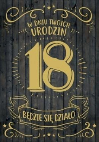 Kartolinë urimi Kukartka Passion Premium, ditëlindje 18 vjeç, formati B6, shumëngjyrëshe