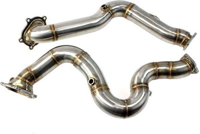 Tub shkarkimi TurboWorks downpipe, për Audi RS6 RS7 C7 4.0 TFSI, çelik inox, ngjyrë argjendtë