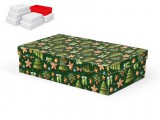 Kuti dhuratash për Krishtlindje Christmas A V011 E, karton 1.5mm, 32x20x8cm, jeshile e errët