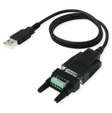 Konvertues USB në RS 422 485 Roline, port serial, plug and play, gri