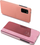 Kllëf flip Hurtel Clear View për Samsung Galaxy A03s, 6.5\", rozë