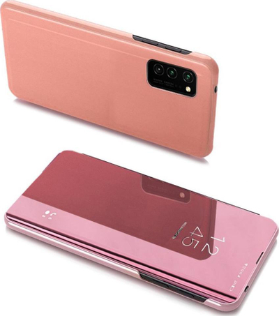 Kllëf flip Hurtel Clear View për Samsung Galaxy A03s, 6.5\", rozë