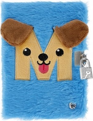 Ditari me bllokim STARPAK Plush M, me çelës, blu me ndriçim