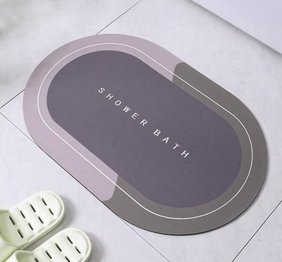 Tapet banjoje AG946B Quick Drying Oval, antirrëshqitës, gri vjollcë