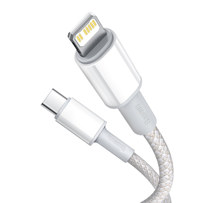 Kabllo karikimi Baseus USB C në Lightning, 2m, 20W, e bardhë