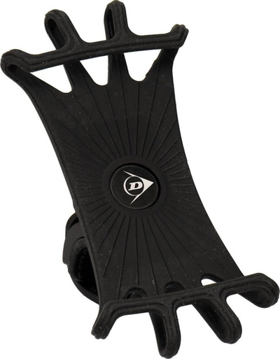 Mbajtëse telefoni për biçikletë Dunlop Silicone, rrotullim 360°, 4–6", e zezë