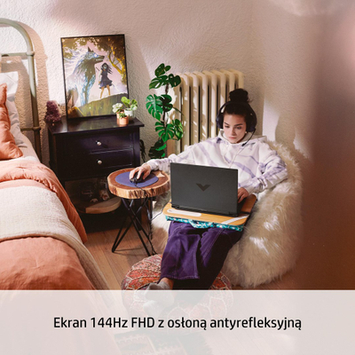 Laptop HP Victus 15-fb0155nw, 15.6", 144Hz, AMD Ryzen 5 5600H , 16 GB RAM, 512 GB SSD, NVIDIA GeForce RTX 3050, i hirtë