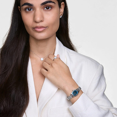 Orë për femra Daniel Wellington Ophelia Mini Arctic Silver DW00100807, e argjendtë
