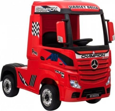 Kamion lodër elektrik për fëmijë Mercedes Actros MP4, me telekomandë, me MP4 player, i kuq
