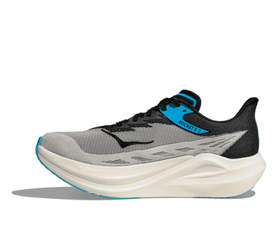 Atlete vrapimi HOKA Rocket X3, me pllakë karboni, të bardha e gri