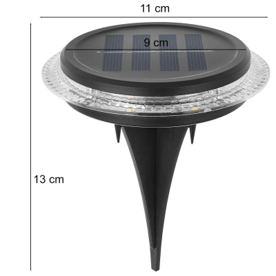 Llambë dielli për kopsht Disc, set me 2 copë, IP44, 11.2 cm, e zezë