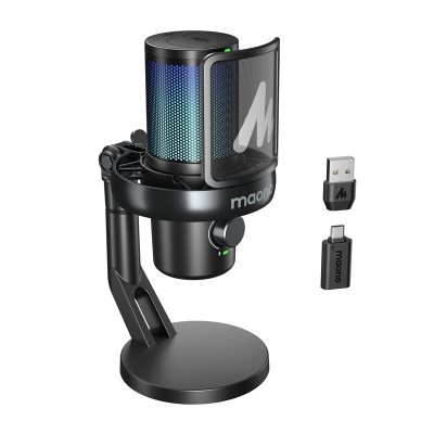 Mikrofon gaming Maono DM40 Pro, wireless, USB C, RGB, i zi