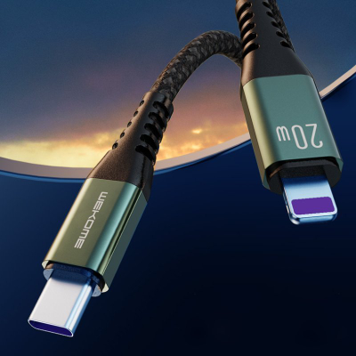 Kabllo USB Wekome WDC-170 Raython 3in1, USB-A me USB-C microUSB Lightning, 1.2 m, argjend