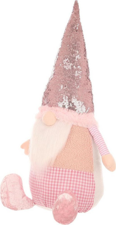 Figurine dekorative Saska Christmas Elf Dwarf Santa, 50cm, rozë