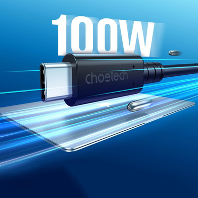 Kabllo USB C në USB C Choetech XCC-1028, 100W, 0.8m, e zezë
