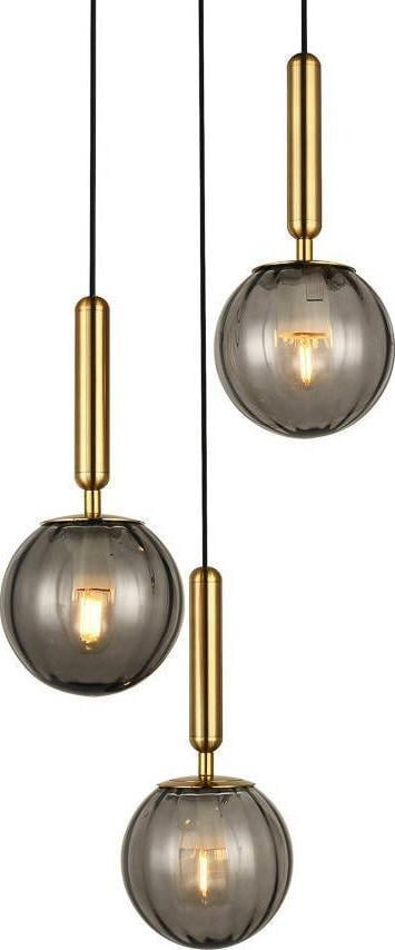 Llambadar tavani Netlighting Ravena, 3 drita, E27 LED, bronz i artë