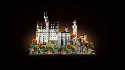 Сет ЛЕГО Архитектура Neuschwanstein Castle, модел за градење за возрасни, декор за колекционери, разнобоен