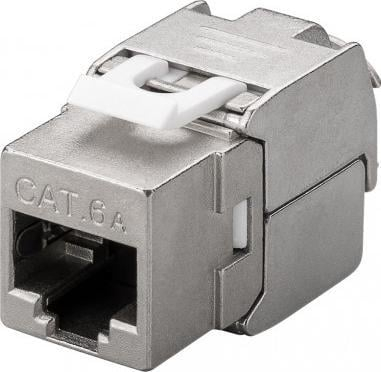 Modul Keystone goobay RJ45 CAT 6A, 500MHz, i blinduar, ngjyrë argjendi