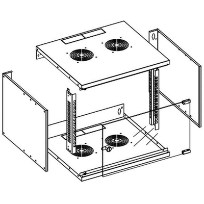 Kabinet muri Techly 19" 6U, 50kg, i zi