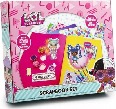 Set kreativ me fletore L.O.L. Surprise, me ngjitëse dhe shkëlqim, shumëngjyrësh