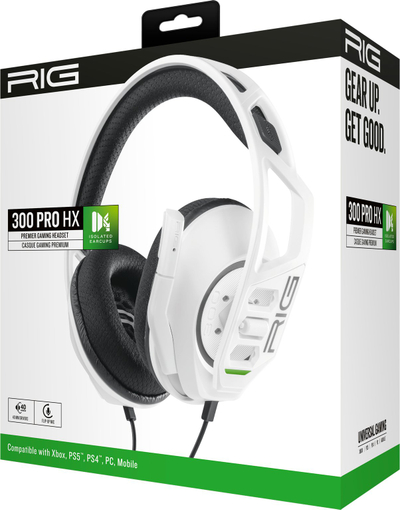 Слушалки за гејминг RIG 300 PRO HX, 40mm, за Xbox Series X S, бели