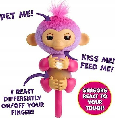 Lodër interaktive Fingerlings Charli Monkey, majmun për në gisht, me tinguj, lejla