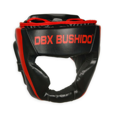 Helmetë boksi Bushido Training Sparring S, e rregullueshme, mbrojtje e plotë, e zezë