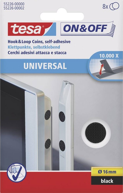 Shirit ngjitës velkro Tesa, Hook and Loop, i zi