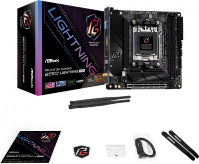 Pllakë amë ASRock B650I, AMD B650, Socket AM5, 2 slota, Bluetooth, Wi-Fi 6, Mini ITX